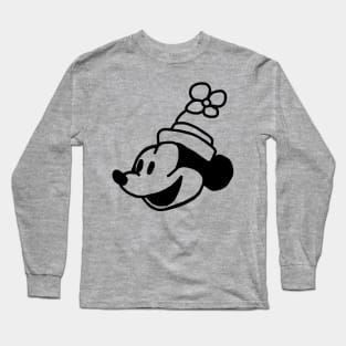 Steamboat Willie Portrait Smiley Cartoon Girl Mouse Long Sleeve T-Shirt